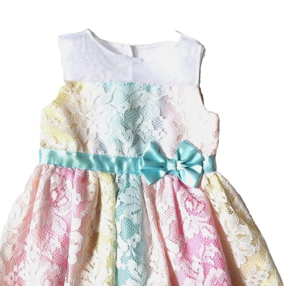 Baby Girls George Lace Dress Robe George pour petites filles Colorful 6-… - Picture 2 of 6